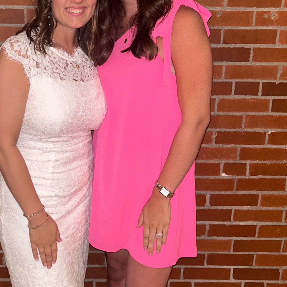 Hot pink one strap dress